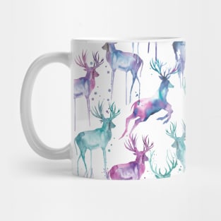 Watercolor Winter Deers Purple Mug